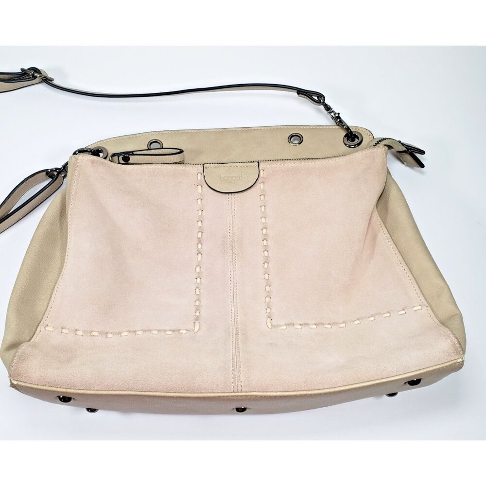Bugatti Bag Beige Leather Suede Crossbody Purse